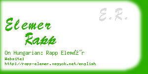 elemer rapp business card